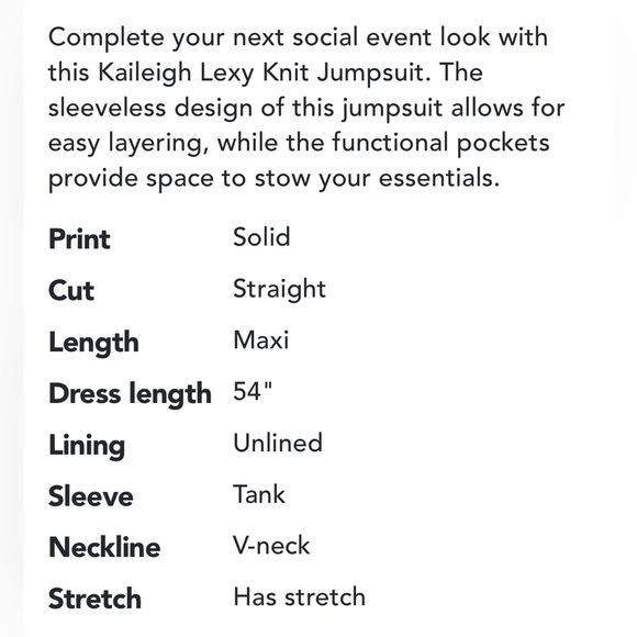 NWT Lexi Knit Jumpsuit - Picture 5 of 6